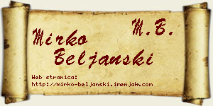 Mirko Beljanski vizit kartica